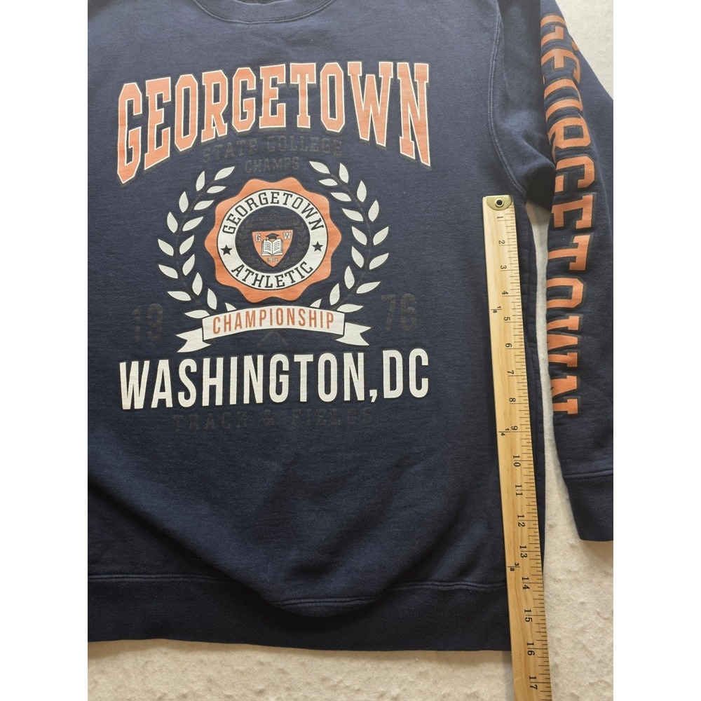 Obsessive Love Georgetown Athletic Women's Blue Heavy Sweatshirt. Size M - Picture 6 of 7